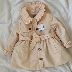Tahari Light Pink Ruffle Trim Coat